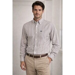 Faconnable Vintage Stripe Button-Down Shirt | Size S | 100% Cotton | Classic Fit